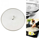 Stainless Steel Oil Proof Cover Fried Oil Splash Proof Net Cover Pizza Tray Kitchen Gadget, 33cm Oil Proof Cover